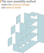 Ladder Cube Storage Bookcase - Wooden L-Shaped 4-Tier Corner Shelf, Reversible 10-Cube Organizer for Home & Office, White