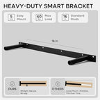 Homeforia Black Floating Shelves 36 inches Long, High End Solid Real Wood 36 inch Floating Shelf for Wall Mounted, Black Wooden 36in Floating Shelves, Heavy Duty Bracket, 36 X 6.5 X 1.75 in, Set of 3