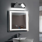 OKELI 2 Light Black Bathroom Vanity Light Over Mirror Modern LED Dimmable Bathroom Light Fixture Black 350° Rotatable Lamp Head 16W 6000K Cold White ETL Listed