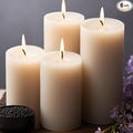 Unscented Ivory Pillar Candles Set of 6-2.8x4 inch - Dripless and Smokeless Large Pillar Candles, 50-Hours Long Burning Time Paraffin Candle for Dinner Table, Christmas and Home Decor