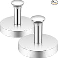 Neosmuk Magnetic Coat Hook,130lb+ Strong Extra Heavy Duty Magnet Hooks,Magnetic Wreath Hanger/Holder for Metal Doors,Purse,Towel,Stocking,Cruise Cabin,Silver,2 Pack