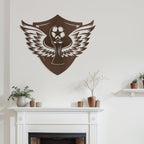 SIGNLEADER Metal Wall Art Decor - Soccer Trophy with Wings Minimalist Modern Abstract Wall Sculpture Hanging Home Decoration for Living Room, Bedroom, Bathroom, Kitchen, Studio, Outdoor - 30" Bronze