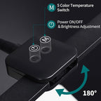 LED Desk Lamp with Two Heads, Clamp On Desk Lamps, 12W, 2000 LMS, CRI>90, 5 Color Modes (2700K-6500K), Various Brightness Levels, Adapter Included