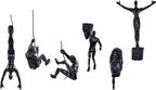 Set of 6 Climbing Men Wall Art Decor Sculpture,Nordic Modern Simplicity Decorative Wall Art, Climbing Man Sculptures,Home & Office Climber Gifts
