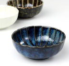 Asayu Japan Lotus Incense Holder for Sticks 4.1 inch (105 mm), Traditional Made in Japan Ceramic Ash Catcher and Brass Incense Burner Set - Navy Dark Blue Lotus
