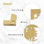 SIGNLEADER Metal Wall Art Decor Tropical Sunset Scenery Modern Abstract Wall Sculpture Hangings Home Decoration for Living Room, Bedroom, Bathroom, Kitchen, Outdoor - 30" Gold