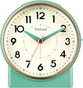 4.3" Retro Analog Alarm Clock, Vintage Decor, No Ticking Silent, Easy to Set, Gradual Rise Alarm, On/Off Switch on Side, Gentle Wake, Snooze, Lighted on Demand, Battery Operated, Retro Green