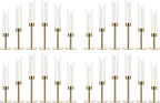 24PCS Candle Sticks Holder Decor for Party Centerpiece,Gold Candelabra Centerpieces with Acrylic lampshade for Tables Wedding Valentines Day Fit 0.78" LED Candle candelabros para centros de mesa
