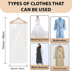 Party Bargains 72x20 Inch Clear Plastic Garment Bags, 50 Pack