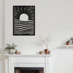 SIGNLEADER Metal Wall Art Decor Moons in Landscape Minimalist Modern Abstract Wall Sculpture Hangings Home Decoration for Living Room, Bedroom, Bathroom, Kitchen, Outdoor - 36" Black