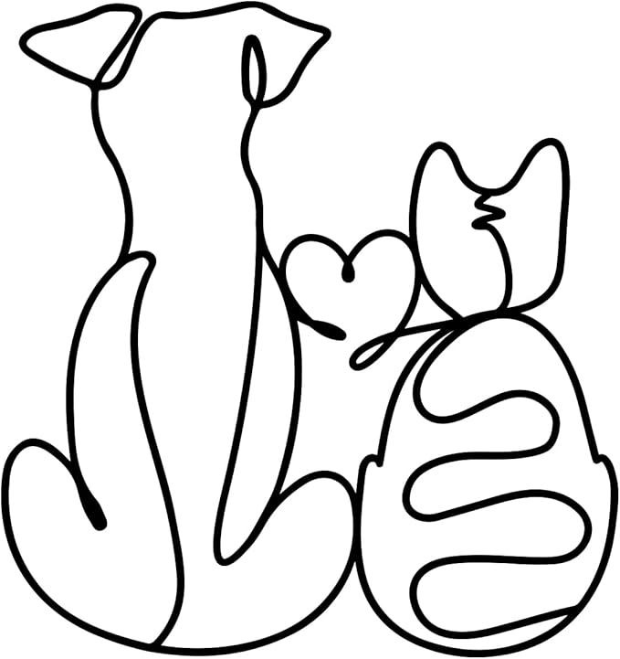 ESTART Metal Dog Wall Art Decor Cat Wall Decor for Cats & Dogs Lover Lovely Wall Decoration for Home Living Room Bedroom Bathroom Dining Room Nursery (Cat and Dog)