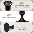 12 Pcs Silver Taper Candle Holders Vintage Candlesticks Holder for Home Decor Table Centerpiece Dining Party Festival Decorations (Black)