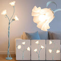 Flower Floor Lamp for Bedroom - 3 Color Temperatures Decorative LED Tall Standing Lamp for Reading with Flexible Neck for Bedroom Living Room Office Corner (Powder Blue)