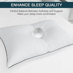 Luxurious Down Pillows - Standard Size, High Fill Power, Breathable Cotton Blend Shell,Down Pillow Ideal for Every Night (White, Queen (Pack of 1))