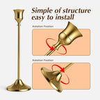 Gold Candle Holders Taper Candle Holder for Candlesticks, Tall Metal Candlestick Holders for Table Centerpiece, Home Decor, Fits 3/4 Inch Thick Candles (Gold, 2 Sets(6 Pcs))