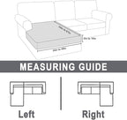 hyha Velvet Couch Cushion Covers, Stretch Chaise Lounge Sectional Couch Seat Covers L Shape for Sectional Sofa, Soft Sofa Cushion Slipcover Washable with Elastic Bottom(Chaise, Brown)