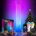 LEONC RGB+CCT Floor Lamp with Remote, 1800lm LED Tuya Smart 9W×2 Bulbs, 65" Smart Modern Floor Lamp with Alexa, Music Sync and 16 Million Colors, Color Changing Standing Lamp for Bedroom Living Room