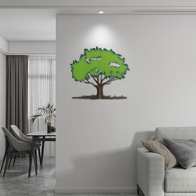 viterlight Metal Wall Art, Hanging Wall Decor Living Room, Tree of Life Colorful Wall Art, Decorative Wall Sculptures for Indoor, Outdoor(23.6" W*21" H)
