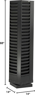 Safco 4325BL Industrial Steel Rotary Magazine & File Rack - 92 Pocket, Black - 360° Rotational Steel Base, 5 lbs. Capacity Per Pocke