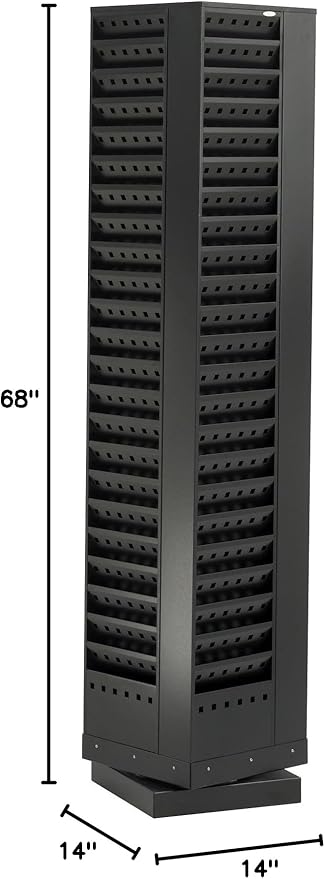 Safco 4325BL Industrial Steel Rotary Magazine & File Rack - 92 Pocket, Black - 360° Rotational Steel Base, 5 lbs. Capacity Per Pocke