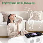 IHAO 7in1 Multifunctional Digital Alarm Clock with 15W Fast Wireless Charger Bluetooth Speaker LED Display Clock FM Radio TF Card, AUX Input, USB Port Dual Alarm for Bedroom and Office-BT510 Black