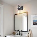 SOLFART 1 Light Vintage Vanity Light Bathroom Light Fixture Over Mirror Wall Sconces Black Bathroom Lighting