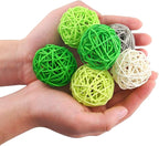 DomeStar 24PCS Green Decorative Balls for Bowl Centerpiece, 2 Inch Rattan Balls St. Patrick's Day Bowl Fillers Decor, Wicker Twig Orbs Spheres, Home Vase Table Decor