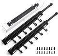 16.5" Valet Rod for Closet Pull Out With 6 Hooks Valet Rods for Closets (2Pack Black) Closet Valet Rod Slide Out