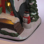 Country Log Cabin Porcelain Christmas Village with LED Lights