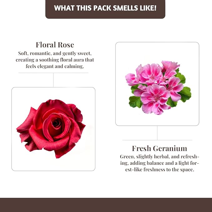 Folkulture Rose & Geranium Incense Sticks with Holder (100 Sticks)| Rose & Geranium Incents Stick for Aromatherapy | No Charcoal,Organic,Non Toxic, 45 Mins, Slow Burning Insence - Forest Inspired