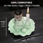 ChangWanna Multifunction 4 in 1 Frog Incense Holder, Palo Santo Holder, Sage Holder, Ceramic Incense Stick Holder for Burning - Cute Ash Catcher Tray for Yoga/Meditation/Home Room Office Decor, Green