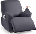 TAOCOCO Recliner Chair Covers 4-Pieces for Oversized Recliner, Stretch Recliner Slipcover for Large Recliners Washable Polyester Soft Fabric Furniture Protector (Oversized Recliner, Dark Gray)