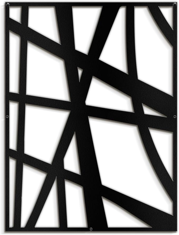 SIGNLEADER Metal Wall Art Decor Abstract Black Line Minimalist Modern Abstract Wall Sculpture Hangings Home Decoration for Living Room, Bedroom, Bathroom, Kitchen, Outdoor - 30" Black