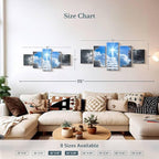 Elephant Stock Stairway To Jesus Christ Wall Art Multi Piece Canvas - 5 Panel Christian Pictures Decor - Digital Design Canvas Print - Christian Wall Decor - 55" X 24"