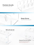 OAPRIRE Hat Stand for Baseball Caps, No-Install Acrylic Hat Organizer and Display for Closet/Desktop, Baseball Hat Storage Holds 14 Caps, Space Saver Hat Rack Hat Holder (2 Pack, Clear)