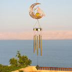 JOBOSI Moon Cardinal Wind Chimes Gift, Solar Cardinal Light, Solar Wind Chimes for Outside, Mother's Day Wind Chime, Gift for Mothers, Women, Grandmothers, Outdoor Garden Lawn Yard Decor