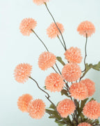 DuHouse 6pcs Artificial Flowers Faux Silk Pompon Mum,Silk Small Mini Chrysanthemum Ball with Stems for DIY Wedding Bouquets Centerpieces Vase Home Table Kitchen Decorations(Peach Fuzz)