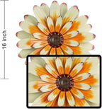 YEAHOME Metal Flower Wall Decor, 16" Wall Art Hanging Decorations for Home Bathroom, Bedroom, Living Room, Office, Boho Art, Indoor Outdoor Decorations Patio Garden Decor