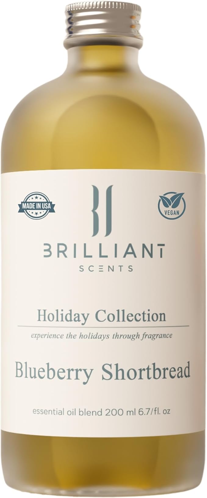 Brilliant Scents Blueberry Shortbread Fragrance Oil 200ml - Premium Diffuser Oil for Home, Office, Hotels - Long Lasting, Plant-Based, Meets IFRA Standards, USA-Made - Blueberries, Whipped Cream Scent