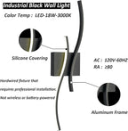 Modern Led Sconce Wall Lighting Indoor 24" Minimalist Industrial Black Wall Sconce Hardwire Wall Light for Small Space Bathroom Hallway Staircase Entryway