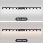 12 Light Bathroom Light Fixtures, Black Bathroom Lighting Fixtures Over Mirror Matte Black Modern Vanity Lights Wall Lighting for Mirror Bedroom, Living Room (78.7inch)