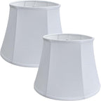 Double Tootoo Star White Lamp Shade Set of 2, Large Drum Lampshade for Floor Light and Table Lamp 10x14x10 inch, DIY Fabric Natural Linen Hand Crafted, Spider (White, 10x14x10 inch)