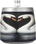 Swans Ashtray with Lid, Outdoor Ashtrays for Patio, Stainless Steel Ashtray Odorless Smokeless for Home Office Balcony