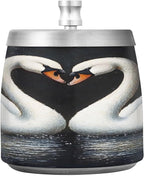 Swans Ashtray with Lid, Outdoor Ashtrays for Patio, Stainless Steel Ashtray Odorless Smokeless for Home Office Balcony