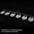 6-Light Bathroom Light Fixtures,Crystal Black Vanity Lights for Bathroom,Modern Bathroom Lights Over Mirror,Modern Black Wall Lights