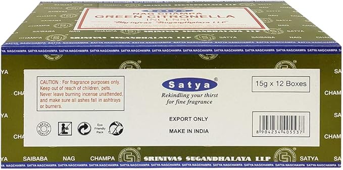 Green Citronella Incense Sticks and Incense Stick Holder Bundle Insence Insense Satya Incense