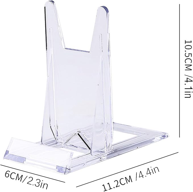 10 Pack Acrylic Book Stand for Display Adjustable Comic Book Holder Stand Portable Clear Easel for Displaying Picture, Sports Cards, Postcard, Magazine, Artworks