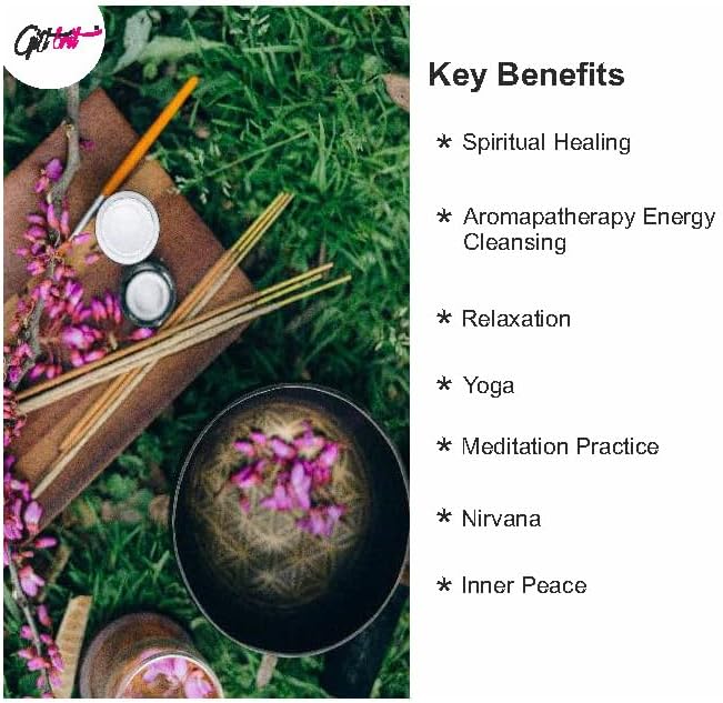 Giftbrit Patchouli Natural & Herbal Incense Sticks 100 Sticks with Incense Holder for Meditation, Yoga, Church, Relaxation, Healing and Positivity