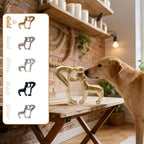 Human and Dog Statue Decoration, Cute Pet Sculpture Home Decor Tabletop Ornament Figurines Office Living Room Bedroom Home, for Dog Lovers Friends Family Decoration, Gold Color