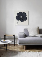YaSheng Art - Thick Texture Flowers Abstract Oil Painting 100% Hand-Painted Black and White Wall Art Minimalist modern Abstract Art Paintings Home Living room Room Dining Room Bedroom Wall Decorative Art Oil Painting 24x24inch